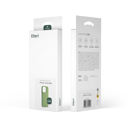 Nakładka Etteri Silicone Mag do iPhone 15 Pro Max 6,7" jasnozielona
