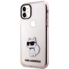 Original Handyhülle IPHONE 11 / XR Karl Lagerfeld Hardcase Ikonik Choupette (KLHCN61HNCHTCP) rosa