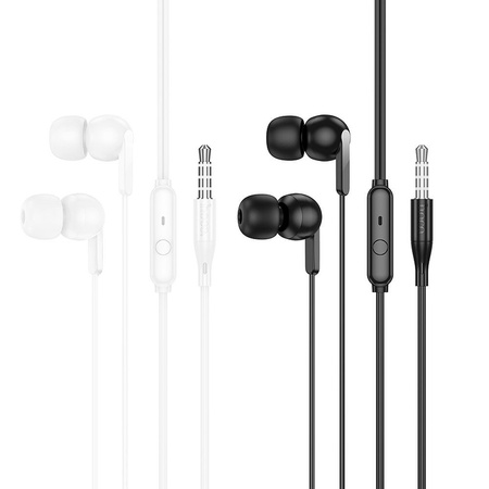 HOCO słuchawki przewodowe Jack 3,5 mm z mikrofonem M124 białe