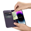 iCarer Wallet Case 2in1 iPhone 14 Pro Flip Leather Cover Anti-RFID dark purple (WMI14220726-DP)