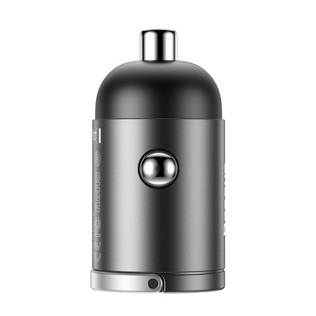 Baseus Tiny Star PPS mini inteligentna ładowarka samochodowa USB 30W Quick Charge 3.0 szary (VCHX-A0G)