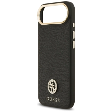 Etui Guess Grained Strass Logo MagSafe na iPhone Air - czarne
