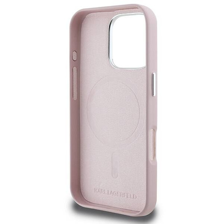 Karl Lagerfeld nakładka do iPhone 16 Pro 6,3&quot; KLHMP16LPGMSRPP różowa Hardcase FW Metal Plate MagSafe