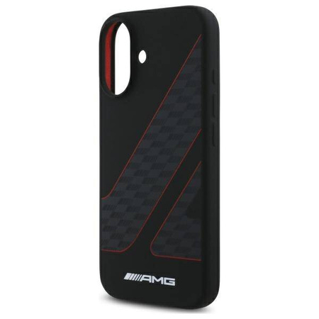 Original Case IPHONE 16 AMG Hardcase Checkered Flag Pattern MagSafe (AMHMP16S2SCFR) black