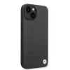 Original Handyhülle IPHONE 14 PLUS BMW Leather Stamp MagSafe (BMHMP14MSLLBK) schwarz