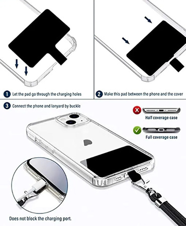 Uniwersalna smycz do telefonu biała