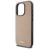 Etui DKNY Grained Metal Logo MagSafe na iPhone 15 Pro Max - beżowe