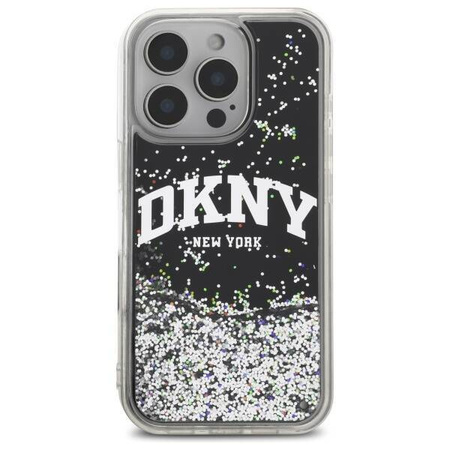 Case IPHONE 16 PRO MAX DKNY Hardcase Liquid Glitter Arch Logo (DKHCP16XLBNAEK) black