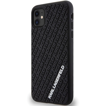 Etui Karl Lagerfeld 3D Rubber Multi Logo do iPhone 11 / Xr - czarne