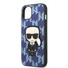 Original Handyhülle IPHONE 13 MINI Karl Lagerfeld Hardcase Monogram Ikonik Patch blau