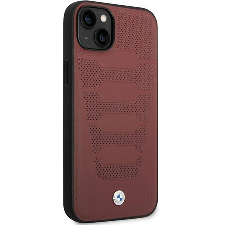Original Case IPHONE 14 BMW Leather Seats Pattern MagSafe (BMHCP14S22RPSR) burgundy