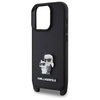 Original Case IPHONE 16 PRO Karl Lagerfeld Hardcase Saffiano Karl&Choupette Metal Pin CBDY Strap (KLHCP16LSAKCPBK) black