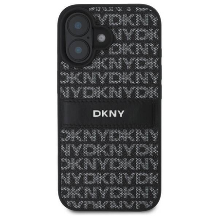 Original Case IPHONE 16 DKNY Hardcase Texture Pattern Tonal Stripe (DKHCP16SPRTHSLK) black