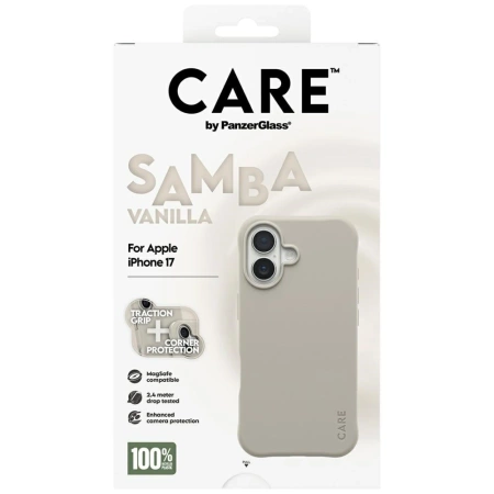 Etui CARE by PanzerGlass Fashionable Samba MagSafe na iPhone 17 - szary