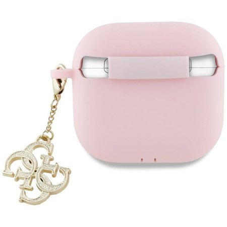 Oryginalne Etui APPLE AIRPODS 4 Guess 4G Charm Collection (GUA4LECG4P) różowe