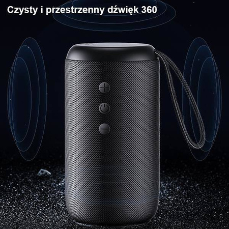 USAMS Głośnik YC Series Bluetooth 5.0 10W Waterproof Wireless Speaker with Lanyard czarny/black YC011YX01(US-YC011)