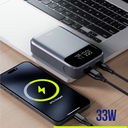 Allity power bank APB-200 PD QC 33W 10000 mAh szary