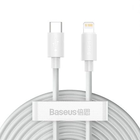 Baseus 2x kabel USB Typ C - Lightning szybkie ładowanie Power Delivery 20 W 1,5 m biały (TZCATLZJ-02)
