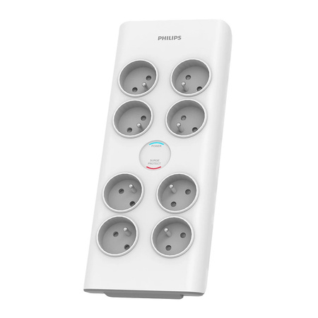 PRZEDŁUŻACZ SIECIOWY PHILIPS LISTWA ZASILAJĄCA PRZEPIĘCIOWA 8 GNIAZDA 2M BIAŁA 16A SPN7080WA/60