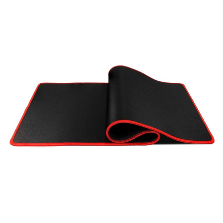 Podkładka pod klawiaturę i mysz dla graczy 700x300x3mm / czarny / obszycie czerwone