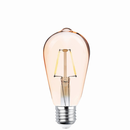 Żarówka LED Filament E27 ST64 4W 230V 2200K 400lm COG złota Forever Light