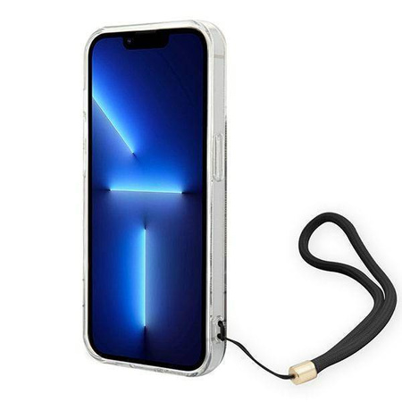 Oryginalne Etui IPHONE 14 PRO MAX Guess Hardcase 4G Print Strap (GUOHCP14XH4STW) brązowe