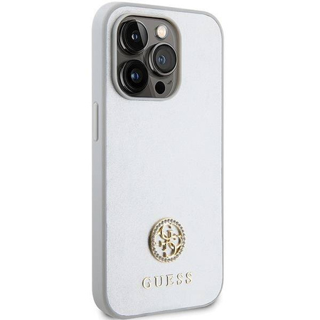 Original Case APPLE IPHONE 15 PRO Guess Hardcase Strass Metal Logo (GUHCP15LPS4DGPS) silver