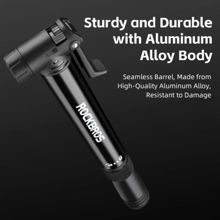 Pompka rowerowa Rockbros 42320010001 ręczna + wkrętak - czarna