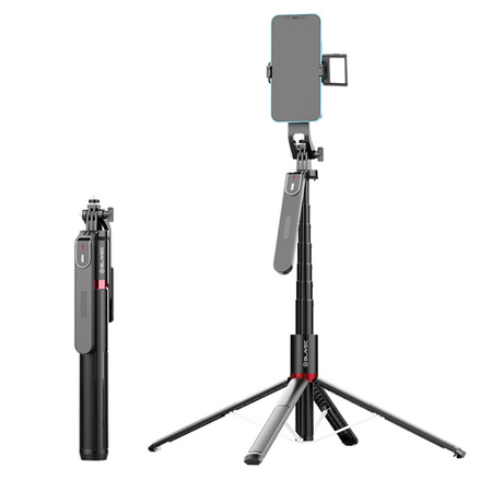 Blavec Selfie Stick Aluminium Fusion P08 tripod + pilot + 1 lampa 2,2 metra (SSFP08-TR1LB22) czarny