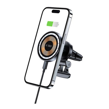 Uchwyt Samochodowy z Ładowaniem Indukcyjnym 15W MagSafe do Kratki Nawiewu Tech-Protect MM15W-V5 czarny