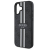 Original Handyhülle IPHONE 16 Guess Hardcase 4G Printed Stripes MagSafe (GUHMP16SP4RPSK) schwarz