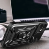Etui Hybrid Armor Camshield na iPhone 17 pancerne z podstawką i osłoną aparatu - czarne