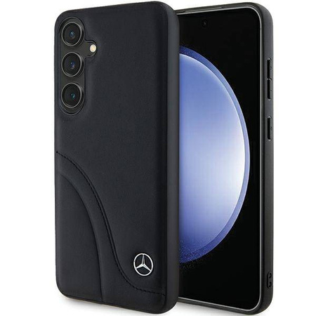 Oryginalne Etui MERCEDES hardcase Leather Curved Stitches MEHCS24S23RBCSK do Samsung Galaxy S24 Czarny