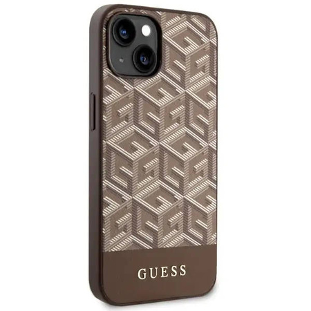 Guess GUHMP14MHGCFSEW iPhone 14 Plus 6,7&quot; braun/braune Hartschale GCube Stripes MagSafe