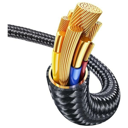 USAMS Kabel USB-C na USB-C 100W 1,2m     Zinc Alloy Fast Charging Data Cable Meteor Series stalowy/tarnish SJ744USB01 (US-SJ744)
