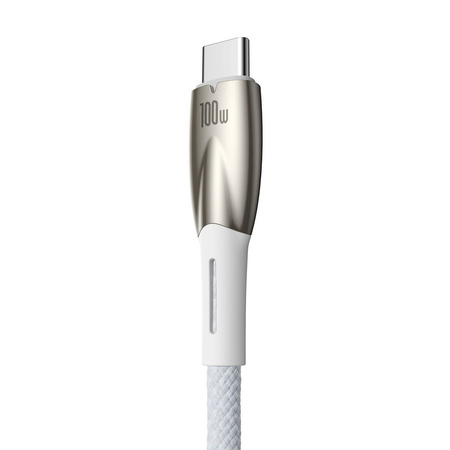 USB cable for USB-C Baseus Glimmer Series, 100W, 1m (White)