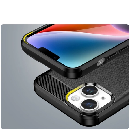 Carbon Case für iPhone 14 Plus flexible Gel-Rückseite schwarz