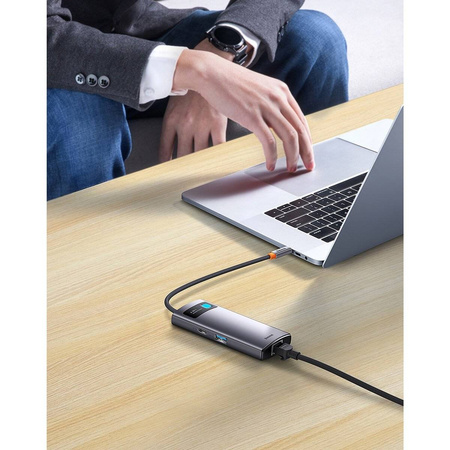 Stacja dokująca HUB Baseus Metal Gleam Series 4 w 1 USB Typ C - 4 x USB 3.2 Gen. 1 (WKWG070013)