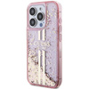 Oryginalne Etui GUESS Hardcase GUHCP15LLFCSEGP do iPhone 15 Pro (Liquid Glitter Gold Stripes / różowy)