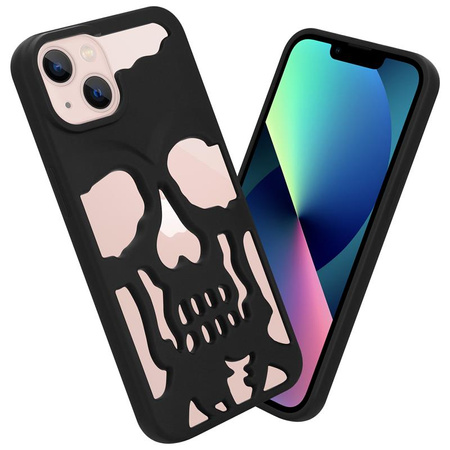 ETUI SKULL IPHONE 14 PLUS, MATT BLACK / CZARNY