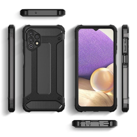 Hybrid Armor Case Tough Rugged Cover für Samsung Galaxy A73 schwarz