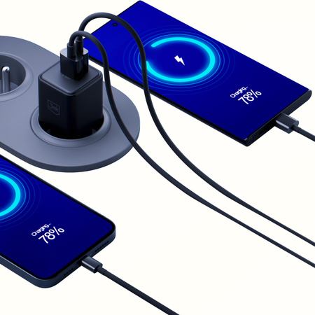 Accessories - 3mk Hyper GaN Charger 20W QC4+ PD PPS USB 1A1C Black EU