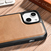 iCarer Leather Oil Wax case covered with natural leather for iPhone 14 (MagSafe compatible) braun (WMI14220717-TN)