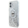 Original Case IPHONE 16 Karl Lagerfeld Hardcase Liquid Glitter Karl Head MagSafe (KLHMP16SLGKISGH) transparent