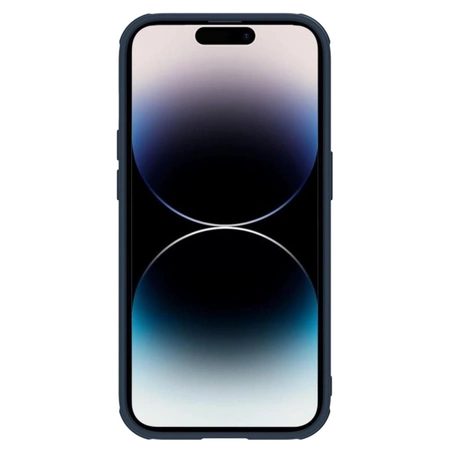 Nillkin Textured S Case für iPhone 14 Pro, gepanzerte Hülle mit Kameraabdeckung, blau