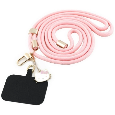Hello Kitty Patch &amp; Kitty Kopf Charm Universal Handy-Umhängeband - Rosa