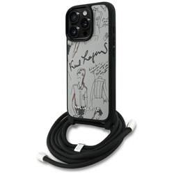 KARL LAGERFELD futerał do IPHONE 16 PRO MAX KLHCP16XPGGRMPCG kompatybilny z MagSafe (CRSSBY Grained PU W/ Pattern & Logo) szary