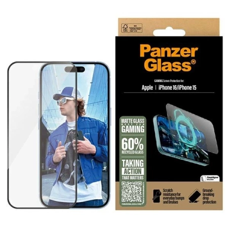 PanzerGlass Gaming-Displayschutz iPhone 16 6,1" Ultra-Wide Fit 2857