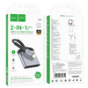 HOCO adapter AUX 2w1 Typ C do Typ C / Jack 3,5 mm 27W LS39 szary