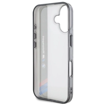 BMW Motosport IML Vertical Stripe Hülle für iPhone 16 – Grau
